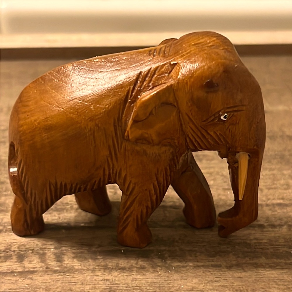 Vintage Wooden Elephant